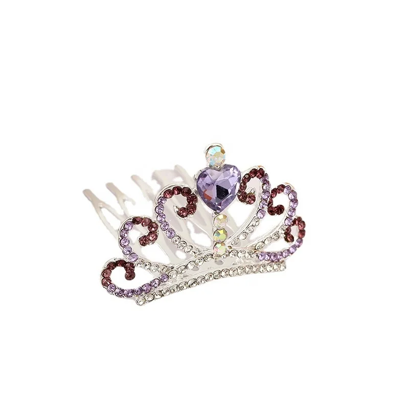 Newest Children Crystal Diamond Party Crowns Rhinestone Princess Crown For Girls Crown with Comb