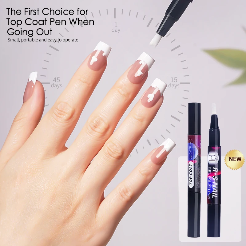 R S Nail Factory Wholesales Gel Polish Pen Top Coat Nail Art Painting No Need Base Gel Top Coat 3 In 1 Soak Off One Step Gel