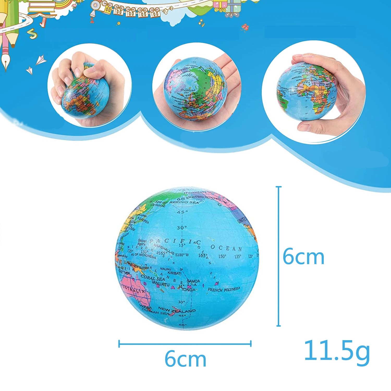 geographic educational toy May the world in Peace international activities free gift the earth squeeze ball stress ball