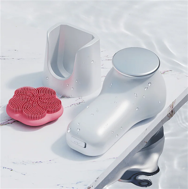 Facial Cleansing Brush Electric Soft Silicone Cleansing Brush Heating And Vibrating Face Cleanser Deep Cleansing Machine