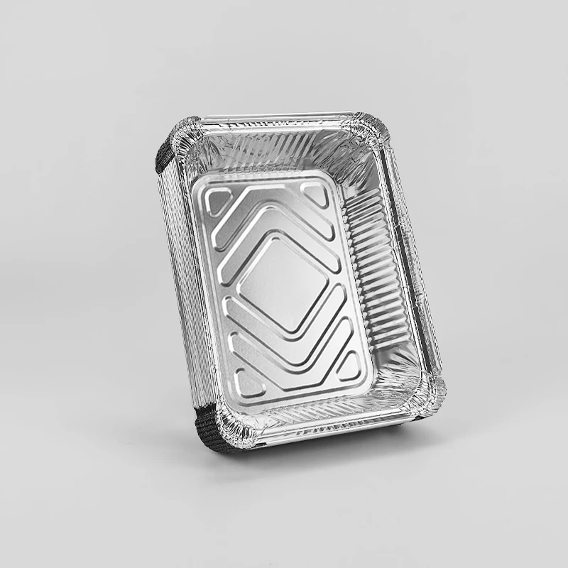 Disposable Aluminum Foil Container Barbecue Baking Takeout Food Grade Environmental protection Lunch Box 1100ml