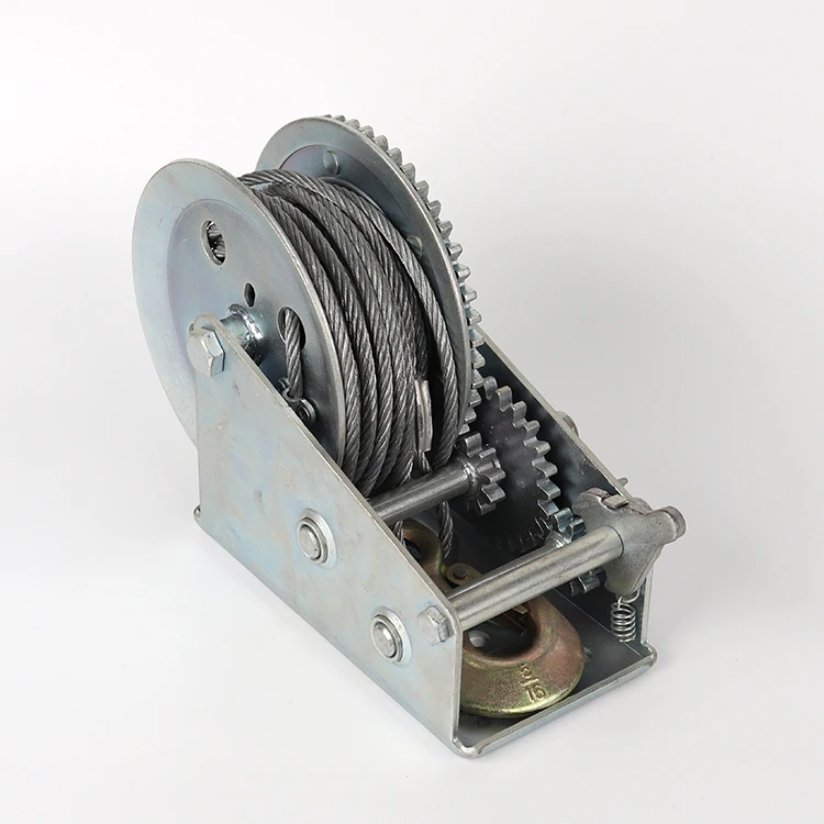 TIEKE Factory Price Small Mini Manual Hand Winch Anchor Winch With Webbing Rope Capstan Windlass Towing Boat