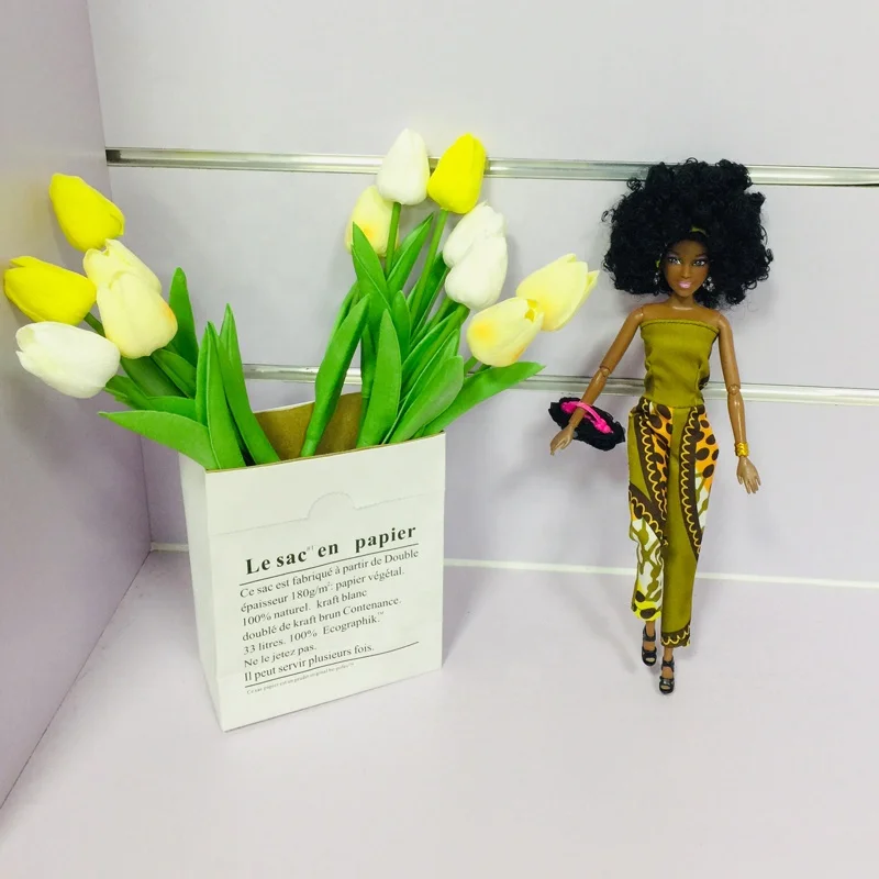 Wholesale black plastic dolls jointed doll family 4 Asst African American
