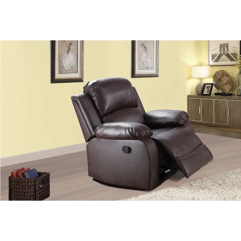 Sans Classic American Manual Air Leather 3+2+1 Recliner Sofa Set Reclining Living Room Set Motion Sofa With Drop Down Table