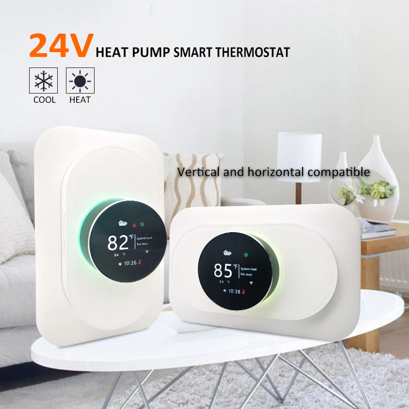 Knob Thermostat Digital Programmable Smart Air Conditioning 24V Tuya Wifi Heat Pump Thermostat