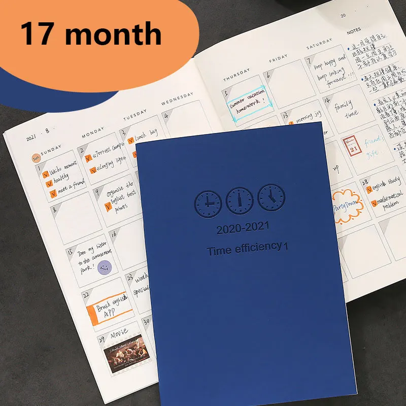 
 17 месяцев amazon Горячая продажа мягкий кожаный чехол b5 расписание ежемесячный планировщик  