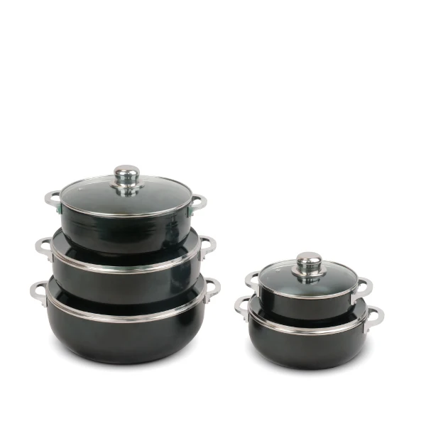 satin polish aluminum caldero aluminum pot cooking pot with glass lid