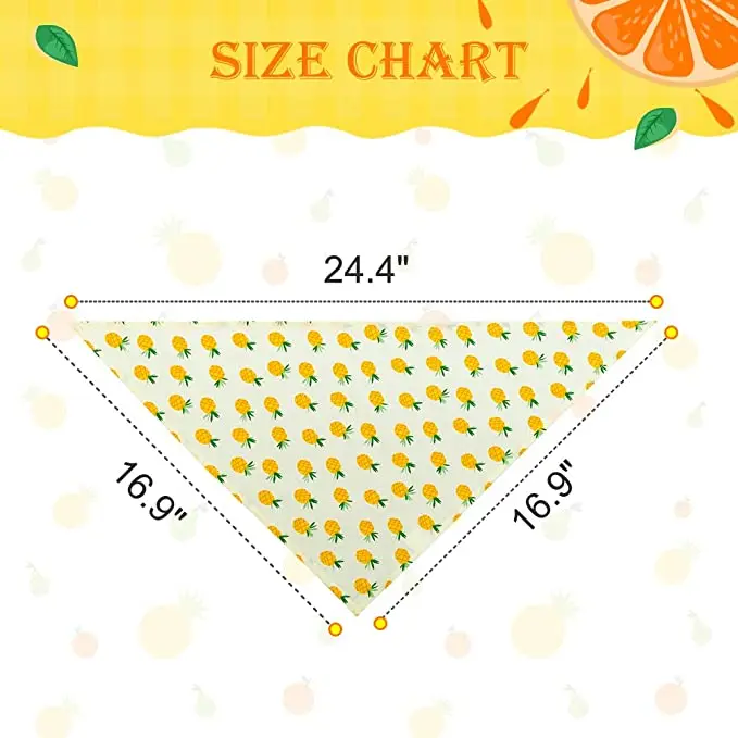 Cute Dog Bandana Fruit Hawaii Pattern Cooling Summer Style Soft Dog Triangle Custom Pet Bandana