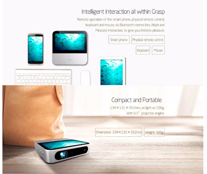 Разблокированный ZTE Spro 2 Smart Android мини-проектор MF97E HD 4G LTE Hotspot с ATT T-Mobile