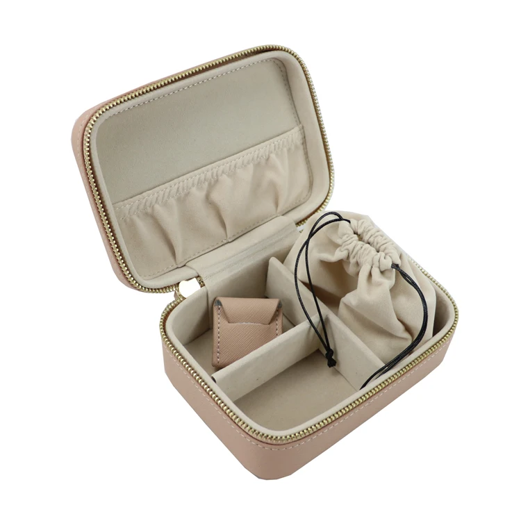 luxury real leather travel ear ring case jewellery organizer jewelry box