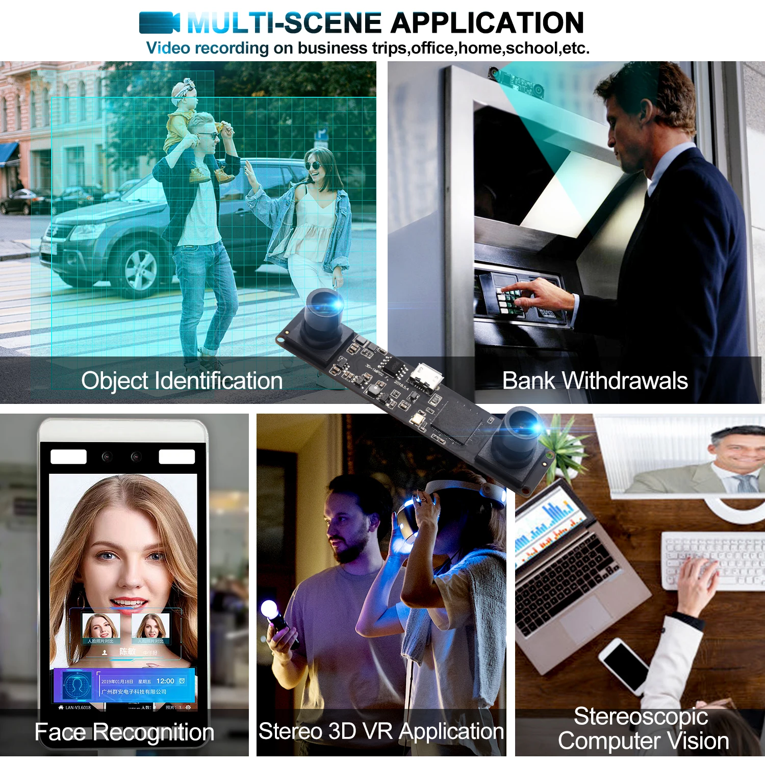 ELP 1.3MP 960P USB2.0 dual lens usb camera module Synchronization camera for 3D depth detection of human eye effect