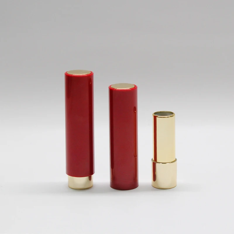 Wholesale lipstick tubes red lipstick container luxury metal lipstick tube empty plastic tube for cosmetic packaging