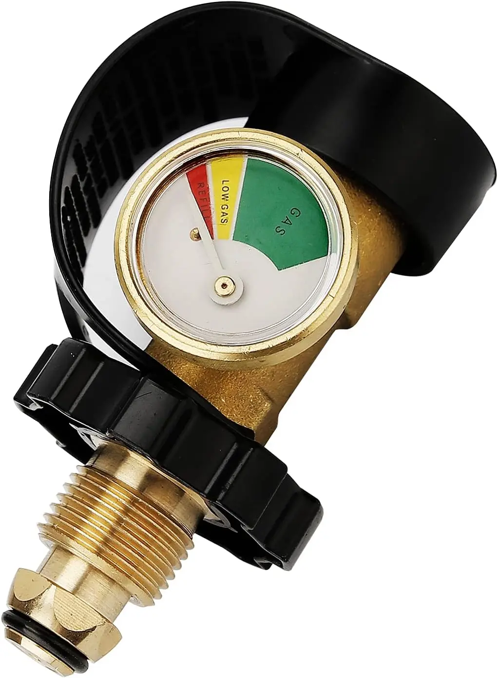 Universal Fit POL Propane Tank Adapter with Gauge,Converts POL to QCC1  Type 1, Propane Tank Gauge, Level Indicator