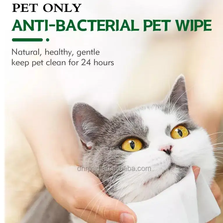 Private Label Super soft Pet Care non-woven anti bacterial Cat Dog Wipes Pet Grooming Pet Ear Eye Wet Wipes