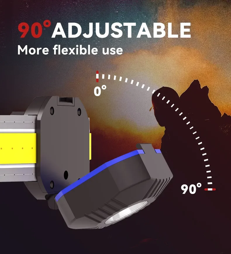 Portable Rechargeable Head lamp XPG COB Outdoor Running Climbing Working Waterproof LED Headlight Headlamp  With Warning Light