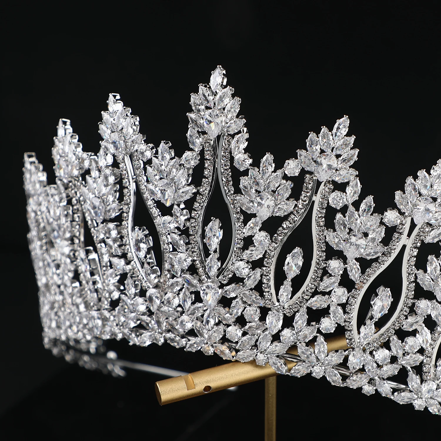 Handmade Luxury Zircon Tiaras And Crowns Wedding Crown For Bride Good Quality Bridal Hair Accessories