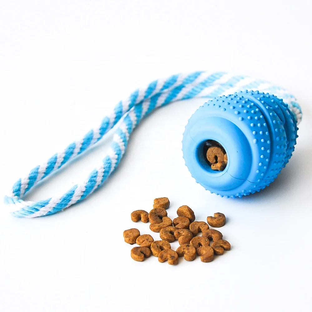 Teeth Cleaning Puppy Chewing Toys Pet Dog Food Leaking Ball Soft Rubber Ball Food Treat Feeder For Dog