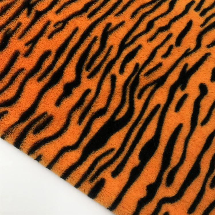 100% полиэстер, настраиваемый рисунок, pv плюшевая ткань для игрушечного тигра