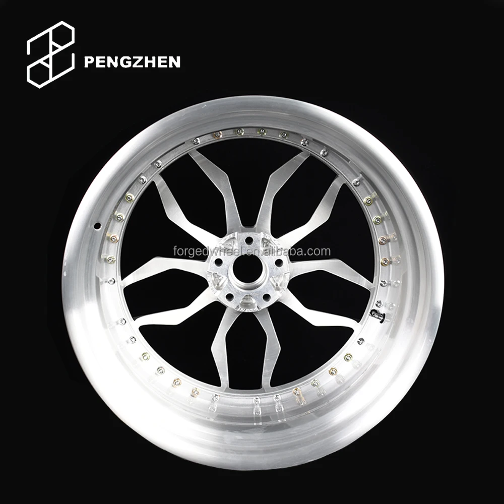 Pengzhen  Deep Concave Alloy Wheels Rim Brush Polishing Barrel 18  8j 5x120 5 Spoke Silver for BMW e46