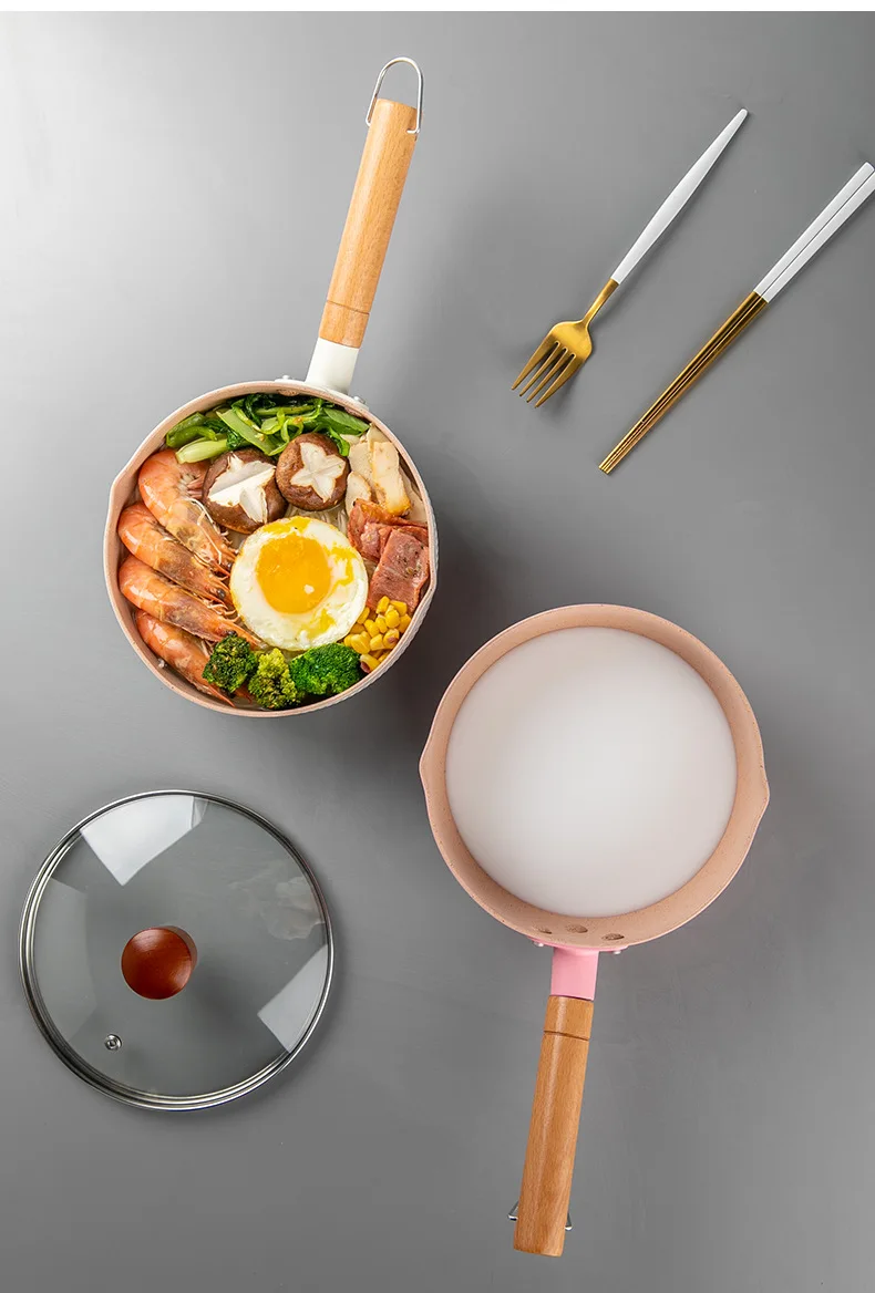 Распродажа молочная сковорода с антипригарным покрытием для детского приготовления бытовая многофункциональная кастрюля лапши быстрого