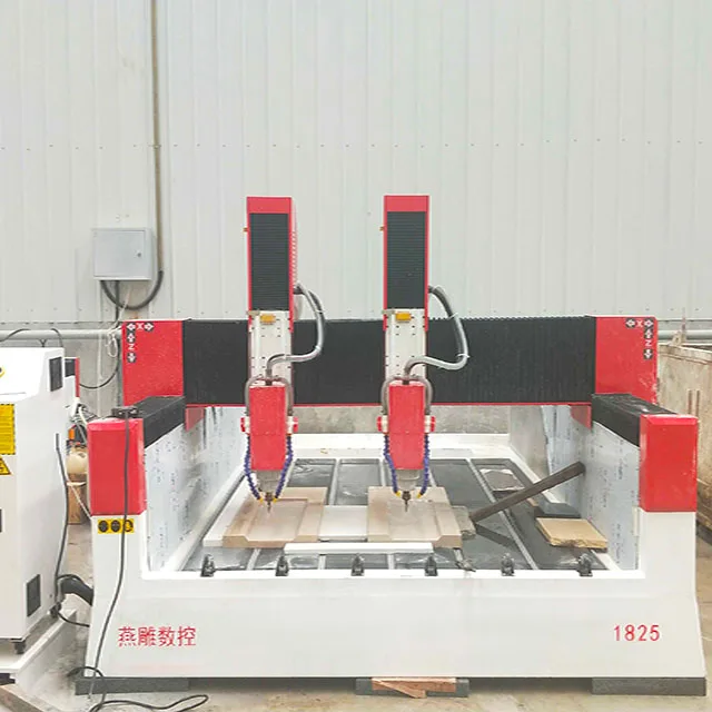 JCXstone 1825 2Head Stone engraving machine cncrouter marble granite cutting machine headstone carving milling