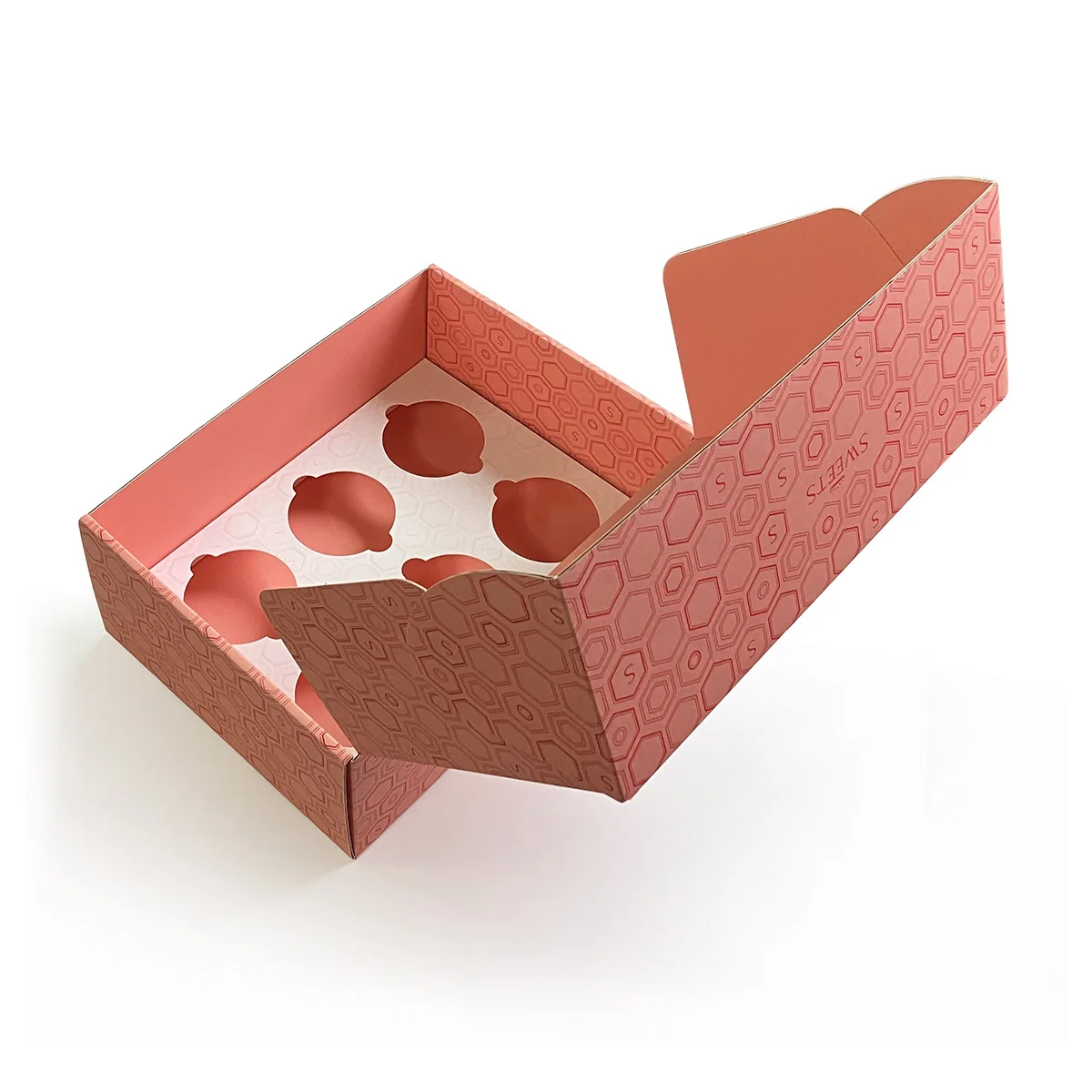 Pink corrugated cake box with unique design luxury premium double side custom logo corrugated dessert box with insert