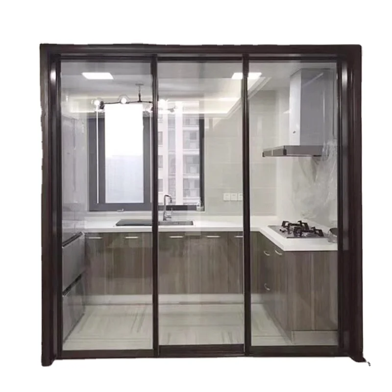 Modern decorative sliding interior partition door aluminum glass door
