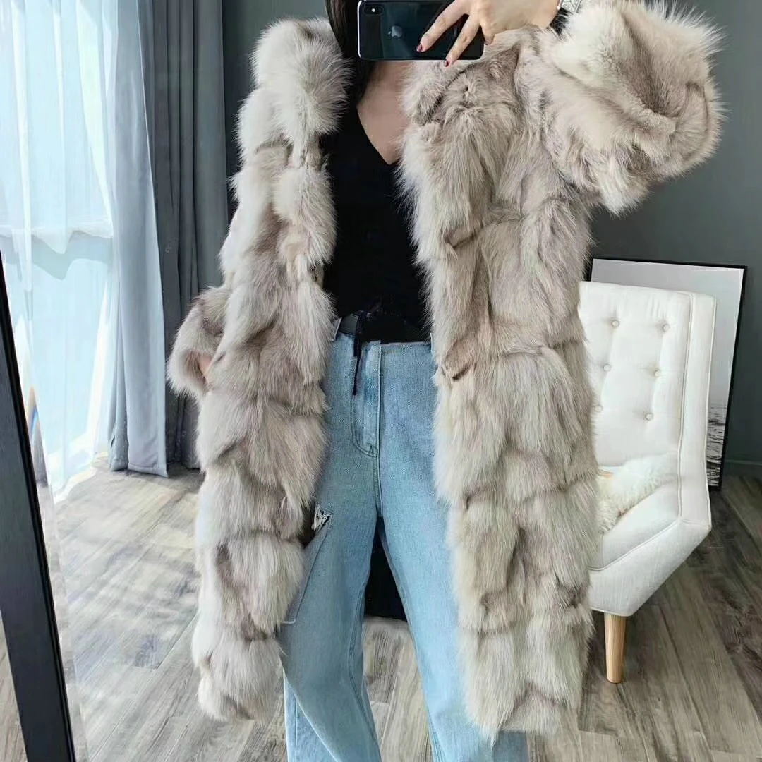 OFTBUY Brand 2021 New Fashion Long Natural Real Fox Fur Coat Winter Jacket Women Outerwear Streetwear Thick Warm Korea Loose
