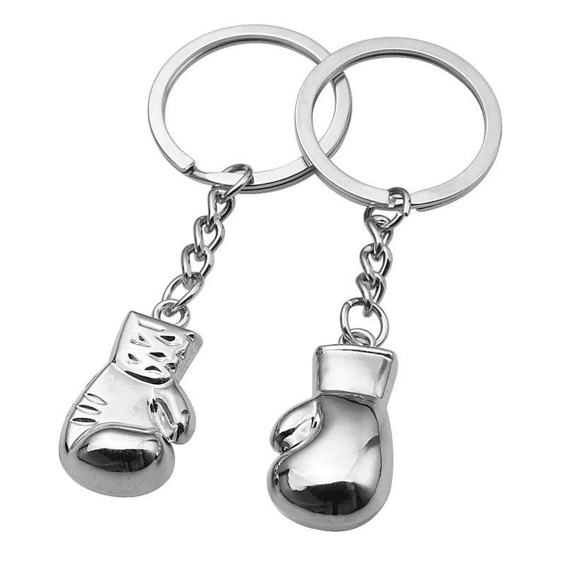 Mini 3D Boxing-Glove Metal Keychain Sports Fans Fashion Jewelry Zinc Alloy Simulation Fighting Boxer-Gloves Key Ring Pendant