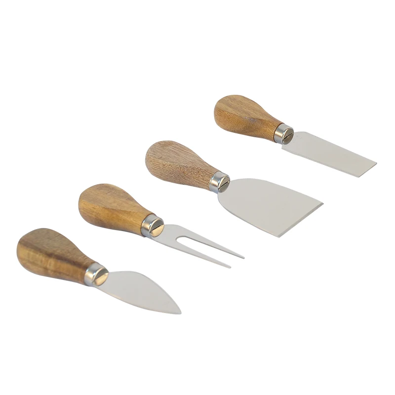 
Acacia wood cheese knife Wooden handle cheese knives Stainless Steel Cheese set 