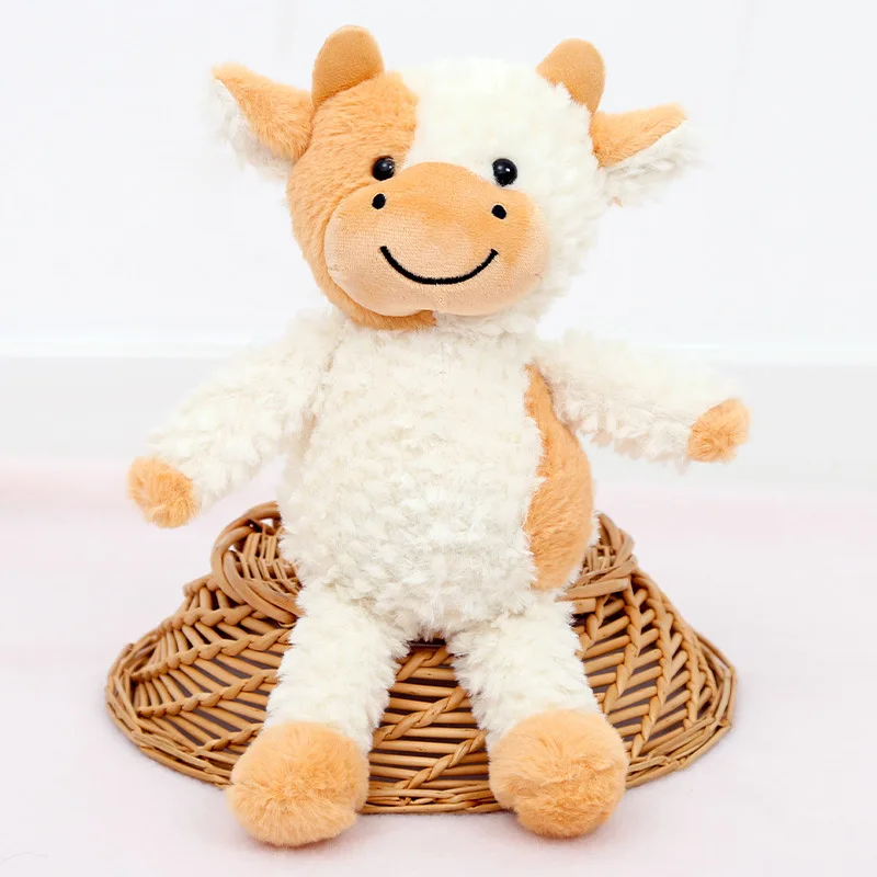 Cheap Stuffed Cow Doll Kawaii Cattle Toys Kids Wholesale Stuffed Soft Plush Farm Animal Plush Cow China online agent 1688  agent