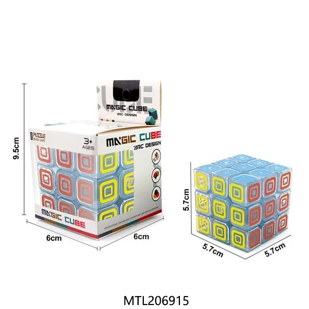 High Quality Speed Smooth Durable 3D Puzzle Cube Toys Transparent 5.7cm 3x3 Magic Cube