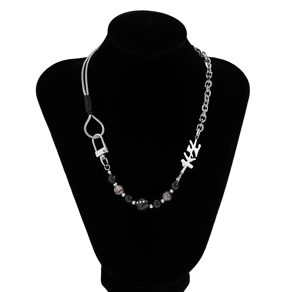 Оптовая продажа; Женская обувь в стиле «хип-хоп» Нержавеющая Сталь Змея Кость цепи толстый каблук кости из бисера ожерелье виде мужские ювелирные изделия