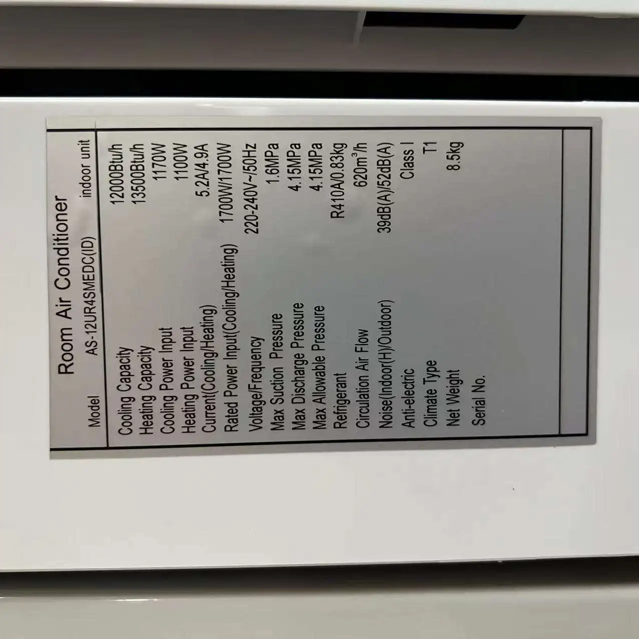 High Quality Hisense 1.5HP/12000BTU/1TON R410a Saving 60% Power Low Energy High end wall mounted air conditioner