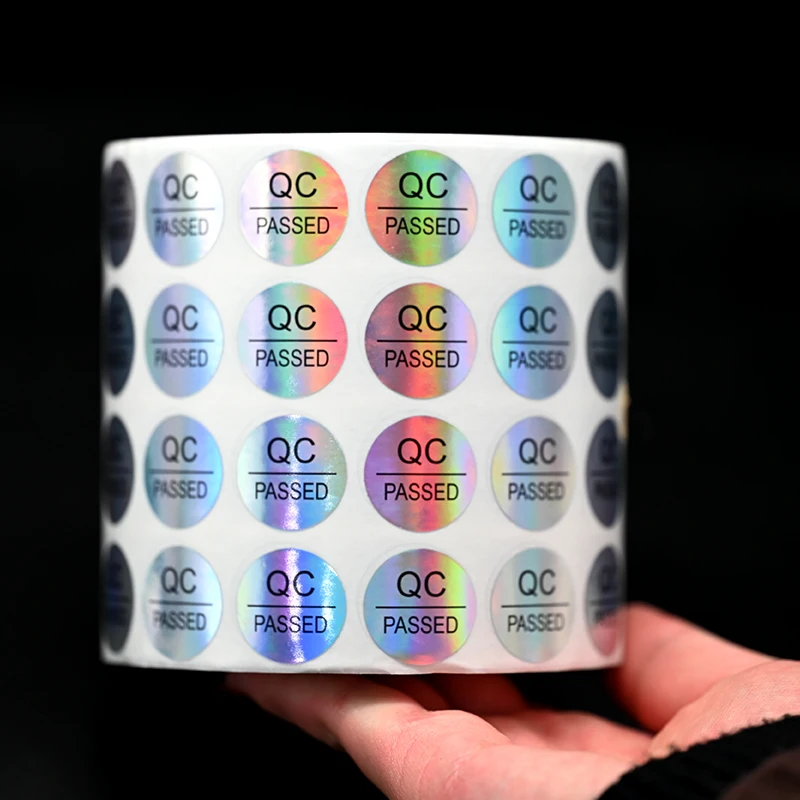 3D QC Pass анти-контрафактная этикетка голографическая Лазерная самоклеящаяся круглая голограмма одобренная прошла проверку качества