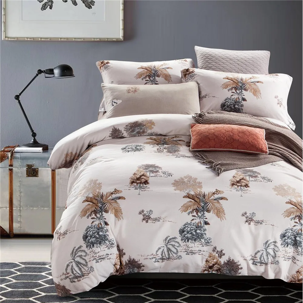 KOSMOS 100% cotton Flower Luxury bed cover bedding set customized Bed Sheets Cotton Set