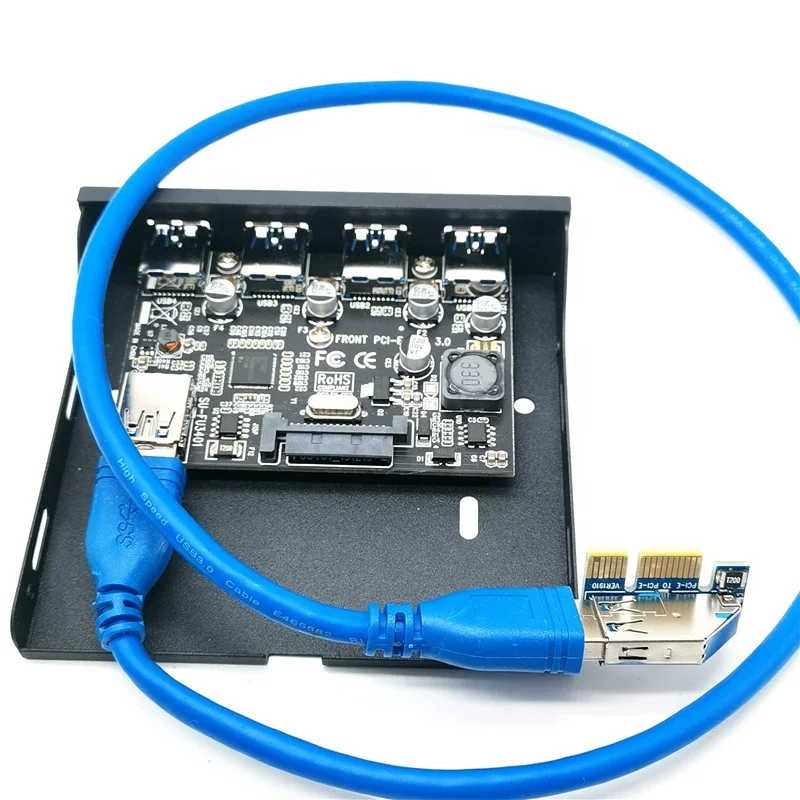 4 Port PCI-E to USB 3.0 HUB PCI Express Card Adapter with Power Connector