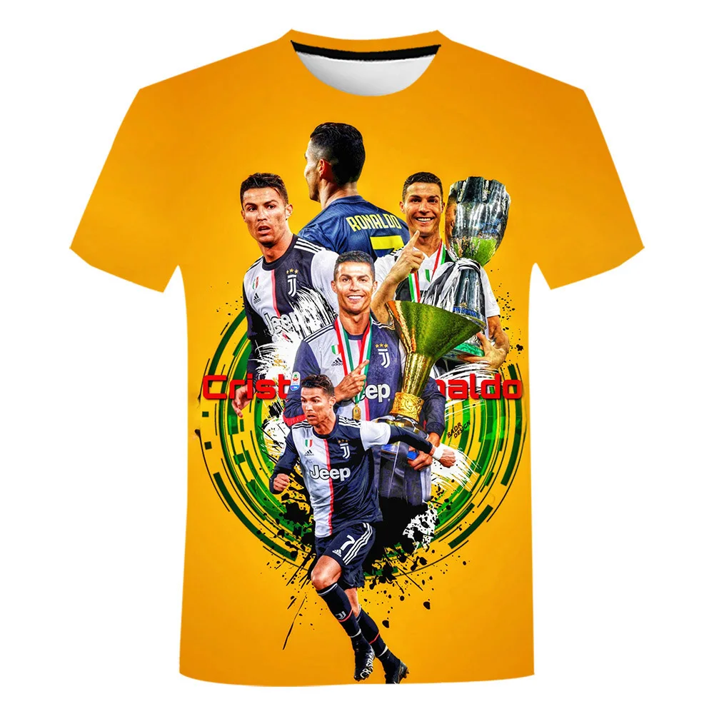 Cristiano Ronaldo-Camiseta No.7 3D Printed Shirt for Men Football Casual Round Neck Shirt Tops Star 3D Printing Shirt From Men