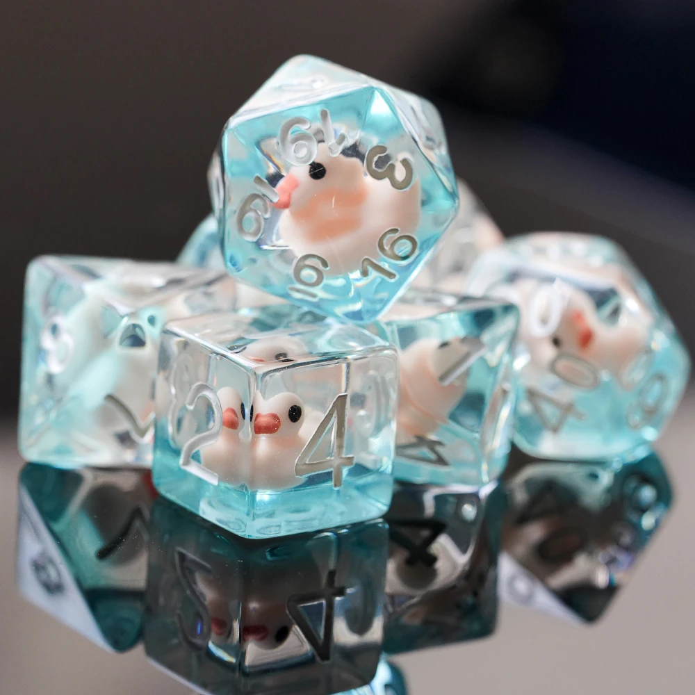 
Resin Custom Made Duck 10 sided dice for RPG DND Gaming 