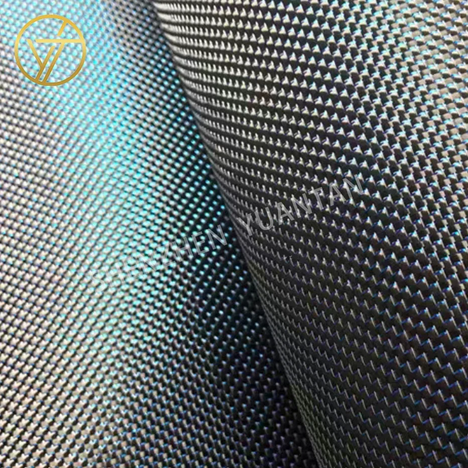 Green Sliver Gold Metallic Carbon Fiber Widely Used Real Carbon Fiber Fabric Metal Wire Plain Carbon Fabric
