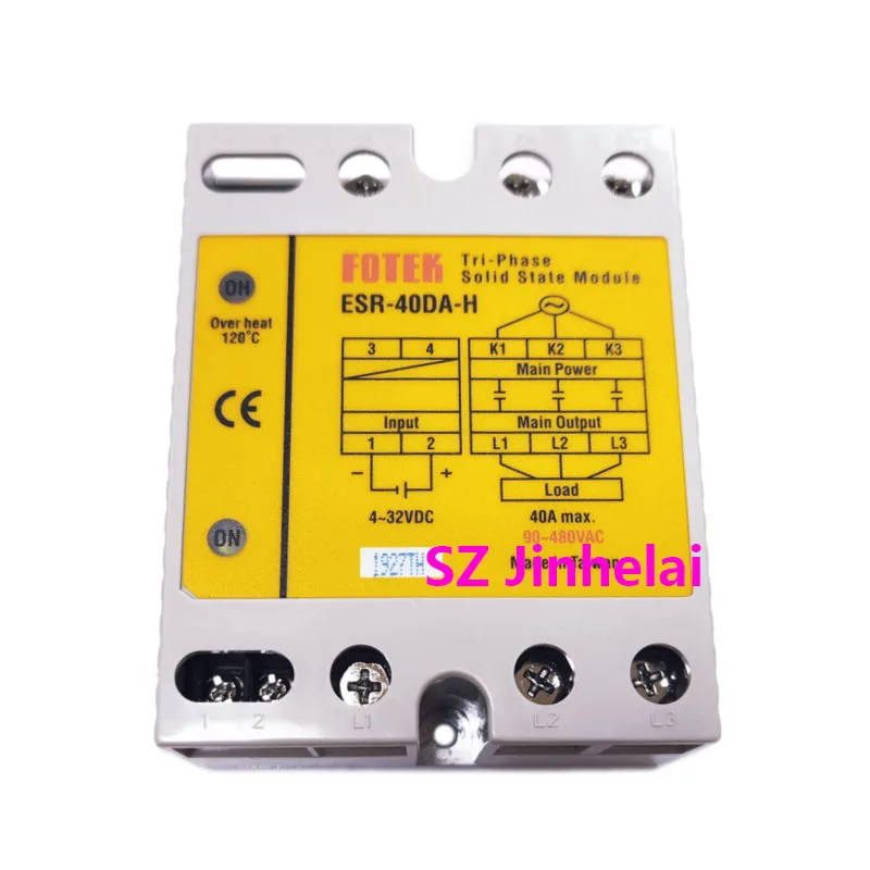 New and Original FOTEK ESR-40DA-H Three Phase Solid State Relay 40A SSR Fotek dc To ac