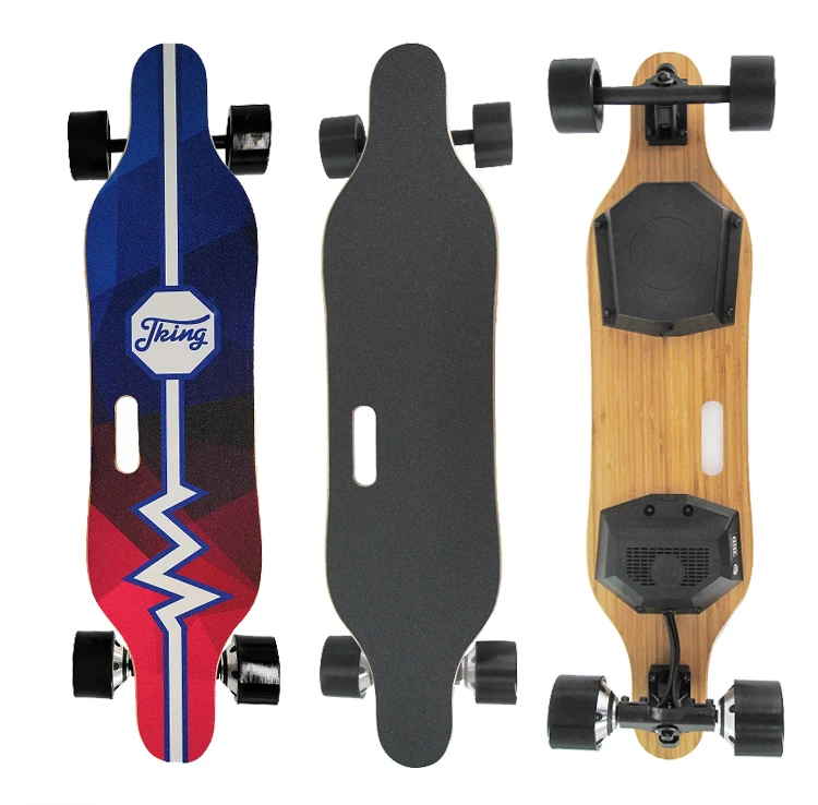 Dual Hub Motor Longboard 450Wx2 Electric Skateboard Remote Control 18km PU Wheels Electric Skate Board