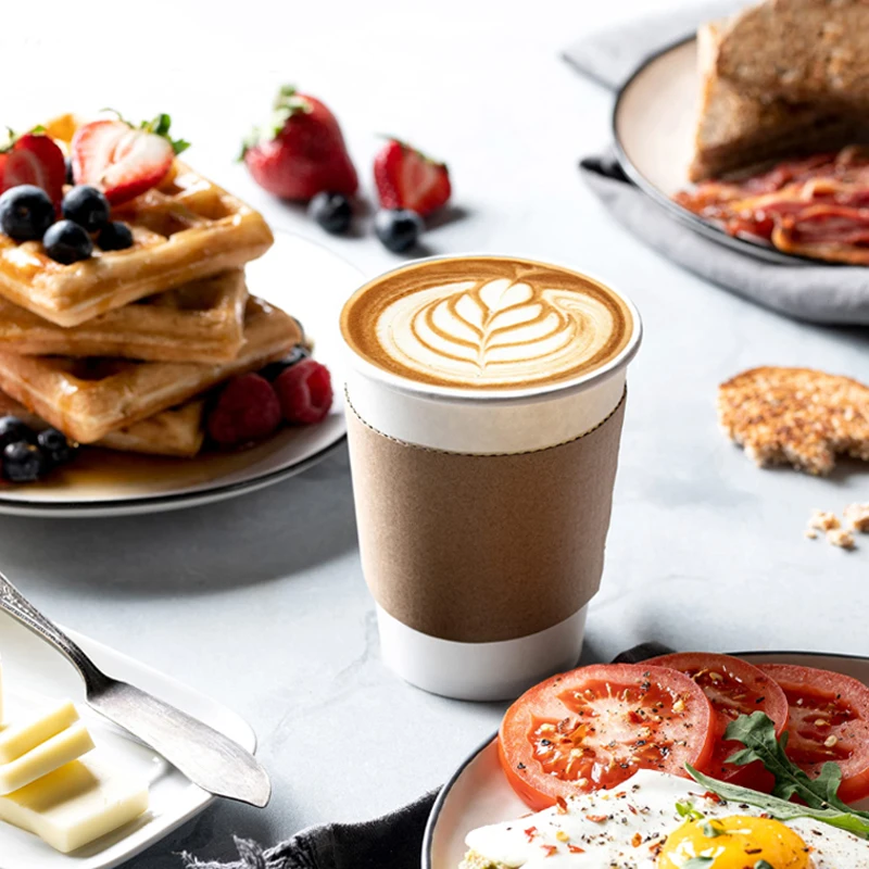 Disposable Paper Cup Hot Pla Coffee 4oz 5oz 6 oz 7oz 8oz Paper Cups With Logo Paper Coffee Cup