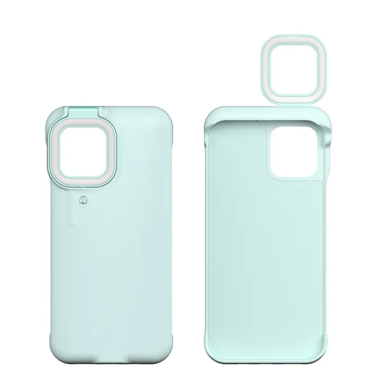 Customized Selfie phone case  LED Illuminated fill Light covers Wireless Rechargeable ring for Bright Selfie Light Up Case Cover
