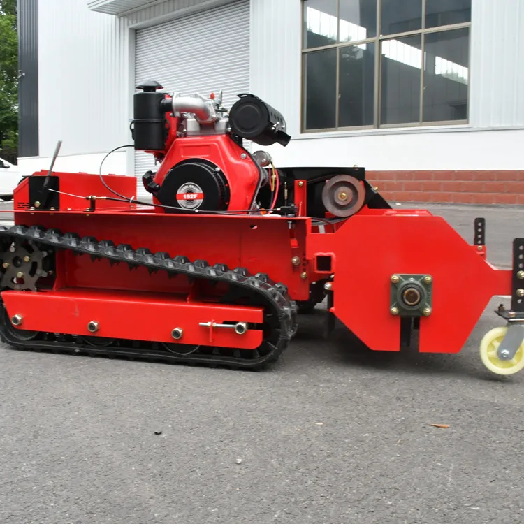 rubber crawler robot diesel oil Self Propelled Garden remote control Lawn Mower 15HP