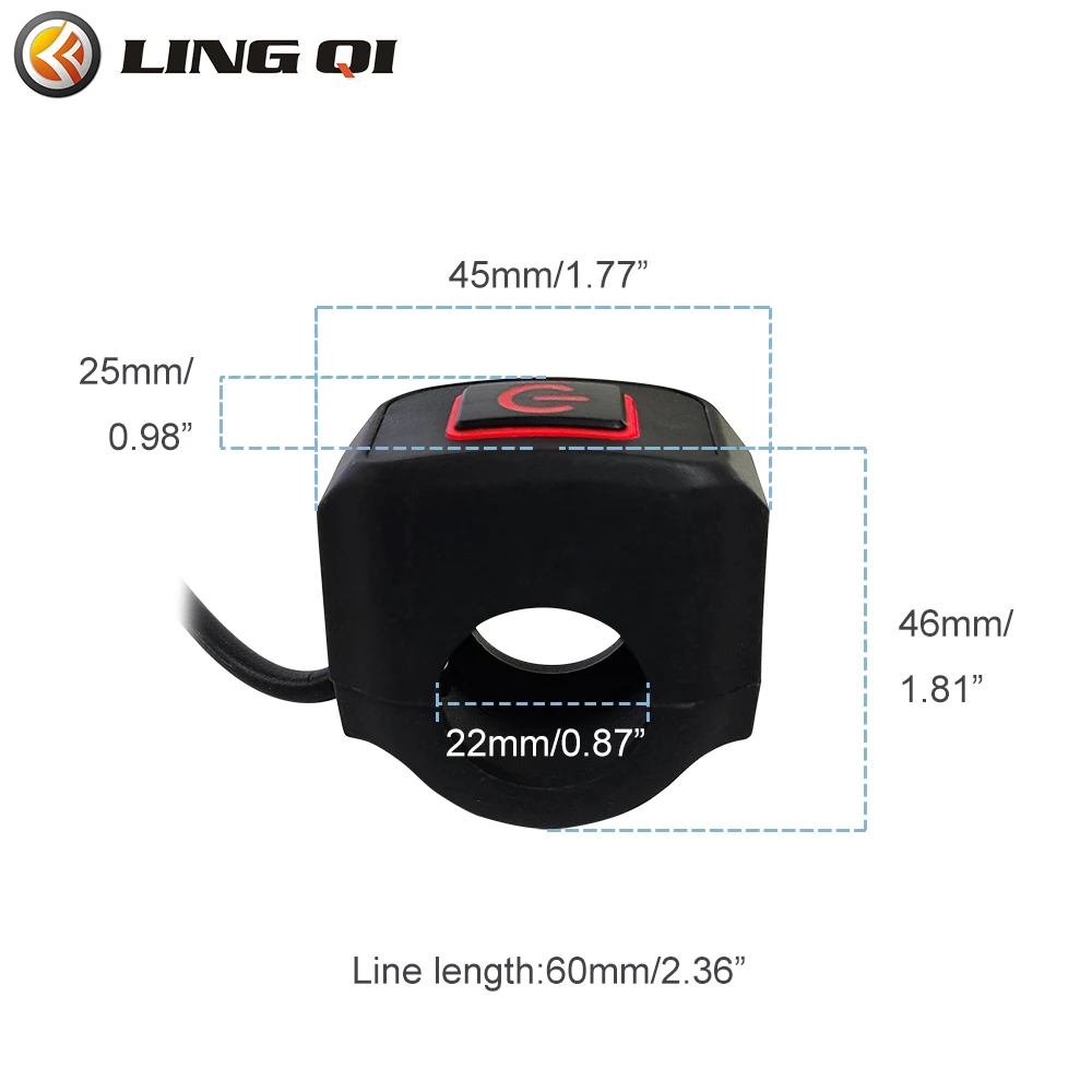 Водонепроницаемый выключатель света IP65 подходит для Surron Light Bee S X. Светодиодный на руль кнопка включения/выключения электровелосипеда Sur