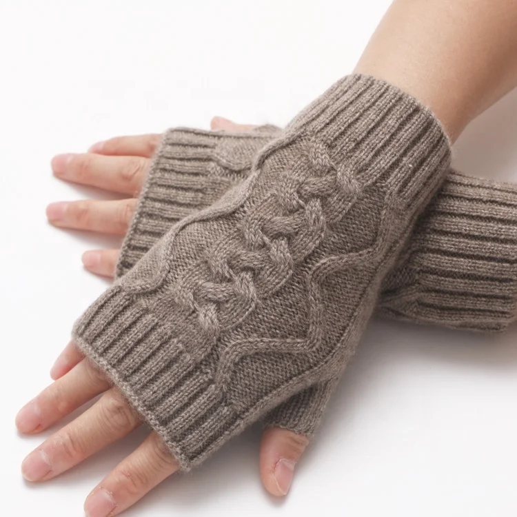 Wholesale Women Cashmere Knit Warm Gloves ladies gloves