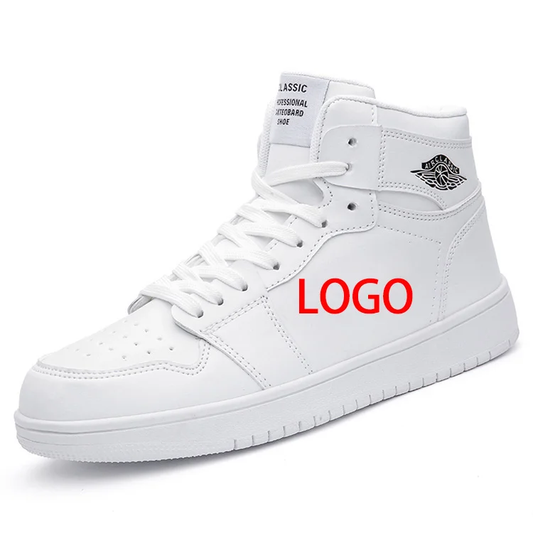 Manufacturer White Casual Shoes Wholesale Custom Black Blank High Top Sneakers