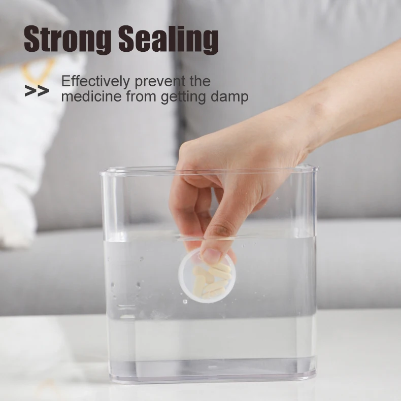 TOPFENG Medicine Pill Box Portable Plastic Pill box Storage Medicine cutting grinding medicine box With Cutter