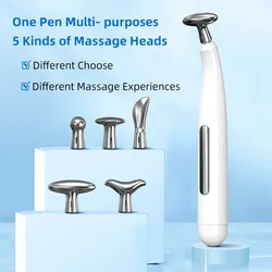 New Designs 2023 Chinese Home Use Health Care 5 In 1 Electronic Magnetic Therapy Facial Acupuncture Meridian Energy Massage Pen